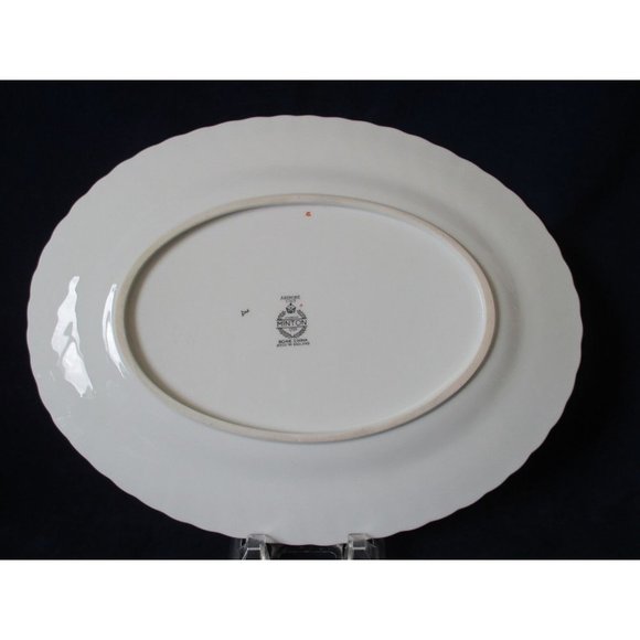 Minton Ardmore Ivory Rim Turquoise Floral Swirl Bone China 12" Platter 1939-74 - Picture 5 of 8